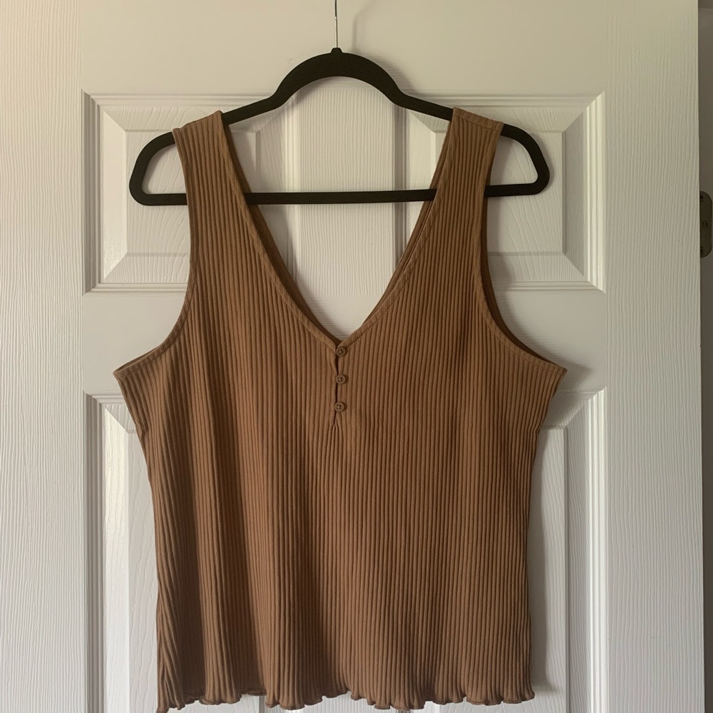NWT H&M Tan Ribbed Tank Top